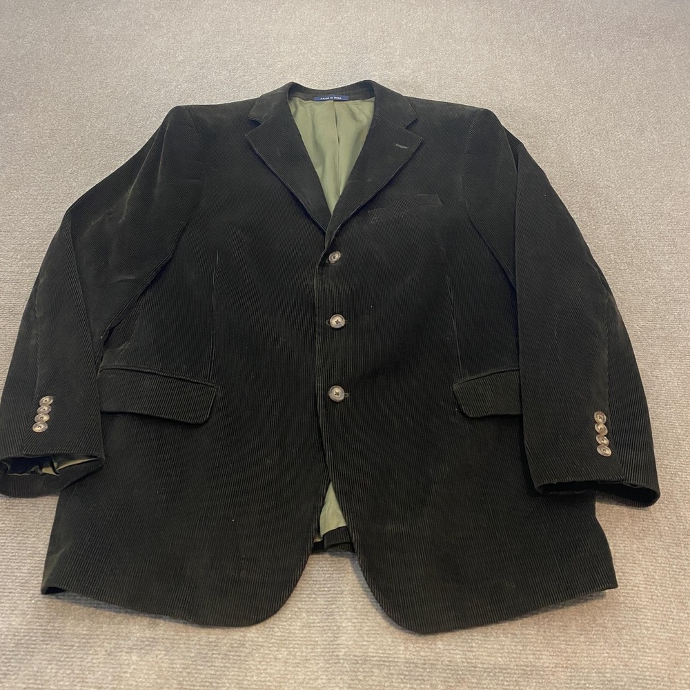 Lans' End Blazer Mens 46 Regular‎ Brown Corduroy Cotton Lined Jacket Classic